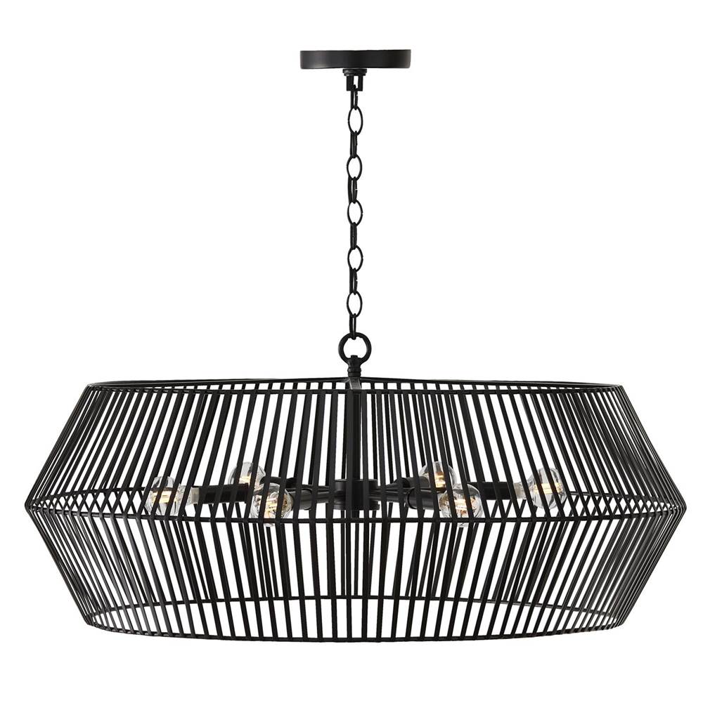 Capital Lighting 430361MB Matte Black 31''w X 12.75''h 6-light Angular Metal Chandelier In Matte Black Image 4