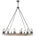 Capital Lighting 430501UW Urban Wash 48'' W X 49'' H 16-light Distressed Industrial Wood Ring Chandelier In Urban Wash Image 1