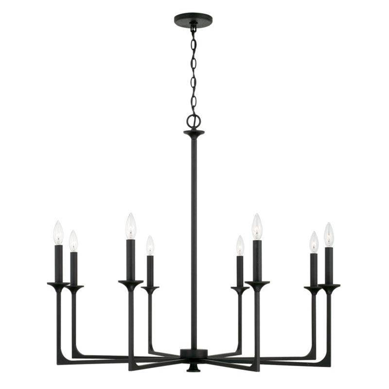 Capital Lighting Clint 38'' W X 33.5'' H 8-light Chandelier In Black Iron