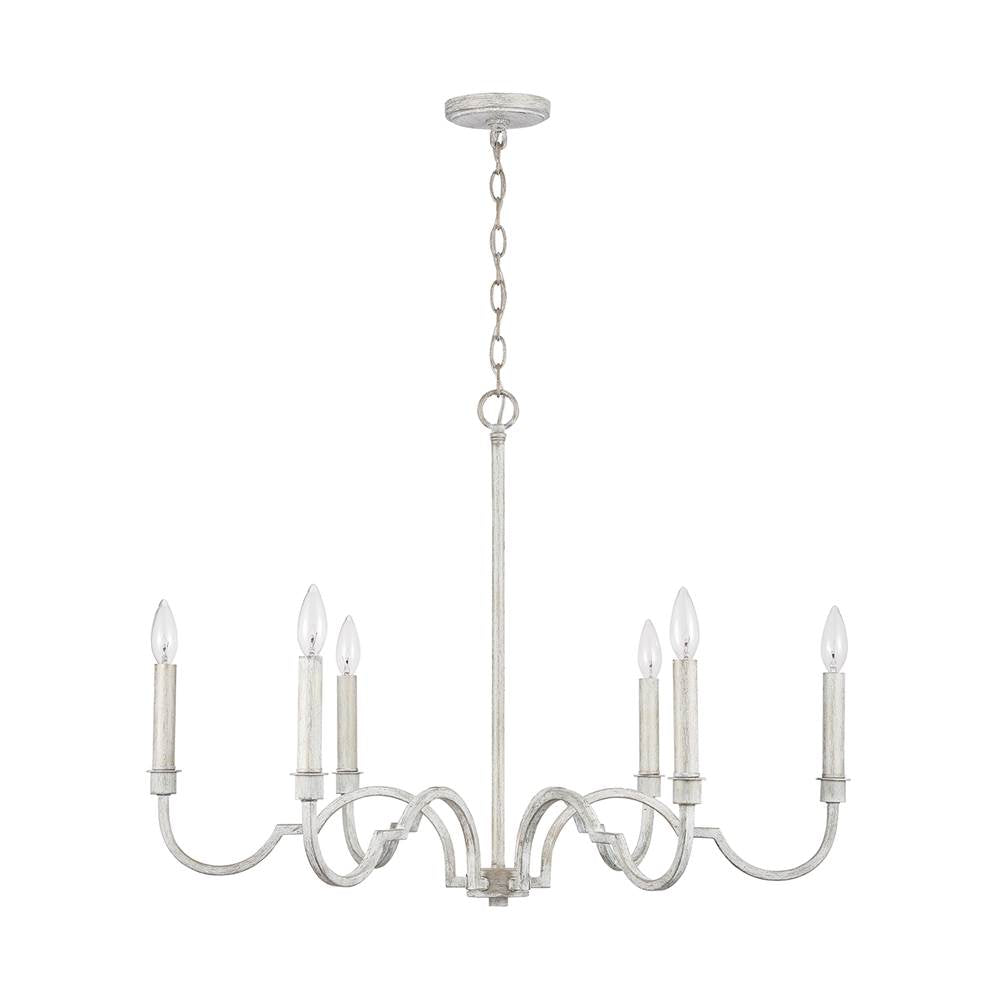 Capital Lighting 438561WW Winter White 32'' W X 23'' H 6-light Chandelier In Winter White Image 1
