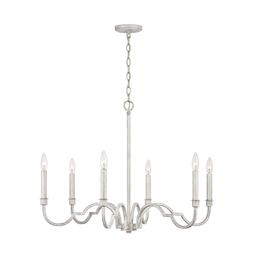 Capital Lighting Demi 32'' W X 23'' H 6-light Chandelier In Winter White
