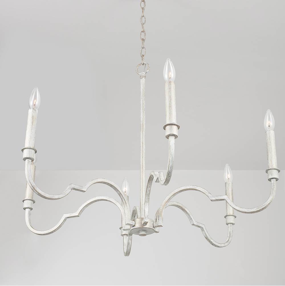 Capital Lighting 438561WW Winter White 32'' W X 23'' H 6-light Chandelier In Winter White Image 4