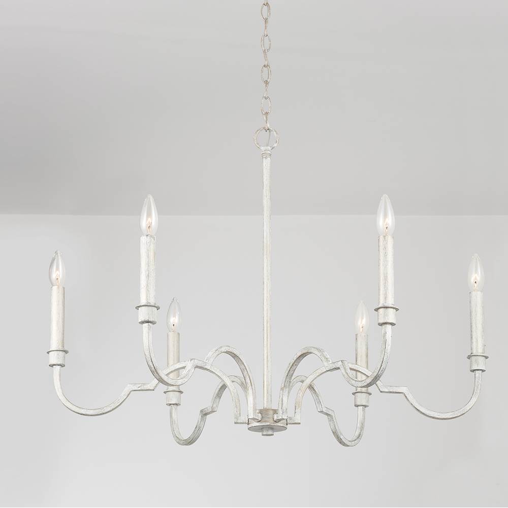 Capital Lighting 438561WW Winter White 32'' W X 23'' H 6-light Chandelier In Winter White Image 3