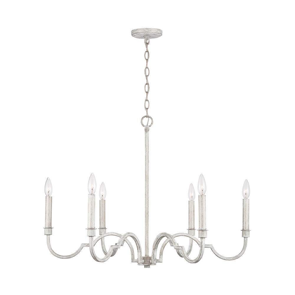 Capital Lighting 438561WW Winter White 32'' W X 23'' H 6-light Chandelier In Winter White Image 2