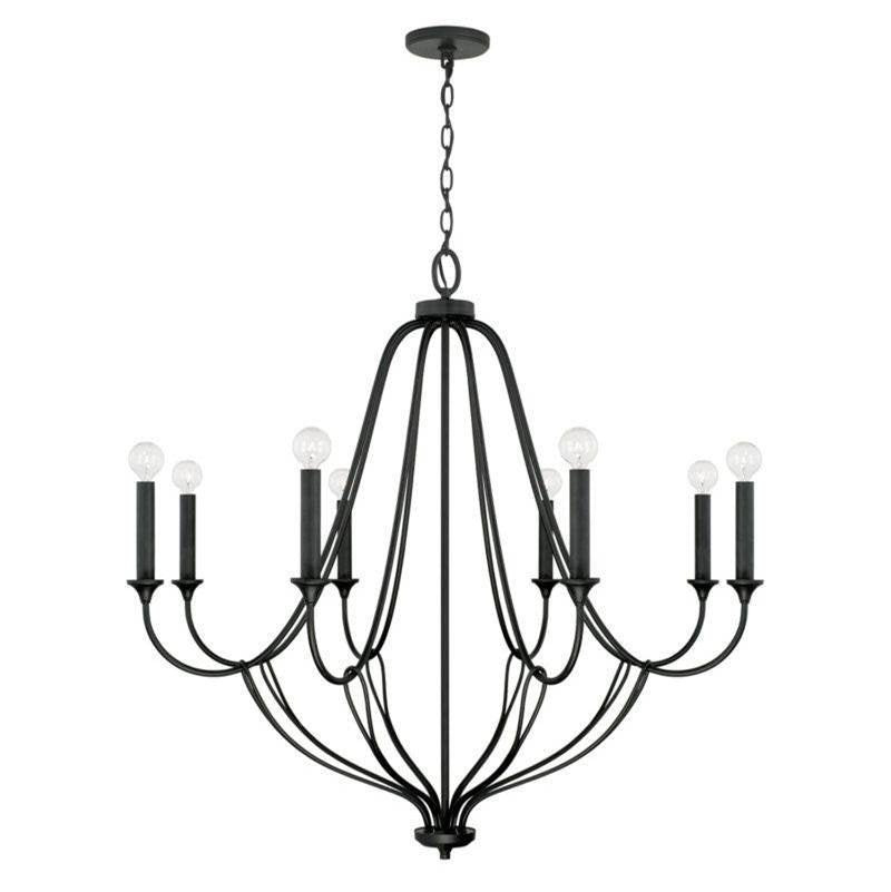 Capital Lighting Bentley 37.5'' W X 35.5'' H 8-light Chandelier In Black Iron