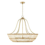 Capital Lighting 444161MA Matte Brass 32'' W X 27'' H 6-light Chandelier In Matte Brass Made With Handcrafted Rattan Image 1
