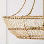 Capital Lighting Wren 32'' W X 27'' H 6-light Chandelier In Matte Brass Made With Handcrafted Rattan