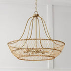 Capital Lighting 444161MA Matte Brass 32'' W X 27'' H 6-light Chandelier In Matte Brass Made With Handcrafted Rattan Image 2