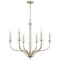 Capital Lighting 444861BS Brushed Champagne 32'' W X 30.5'' H 6-light Medium Chandelier In Brushed Champagne With Acrylic Column And Bobeches Image 1
