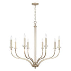 Capital Lighting 444881BS Brushed Champagne 38'' W X 35'' H 8-light Large Chandelier In Brushed Champagne With Acrylic Column And Bobeches Image 1