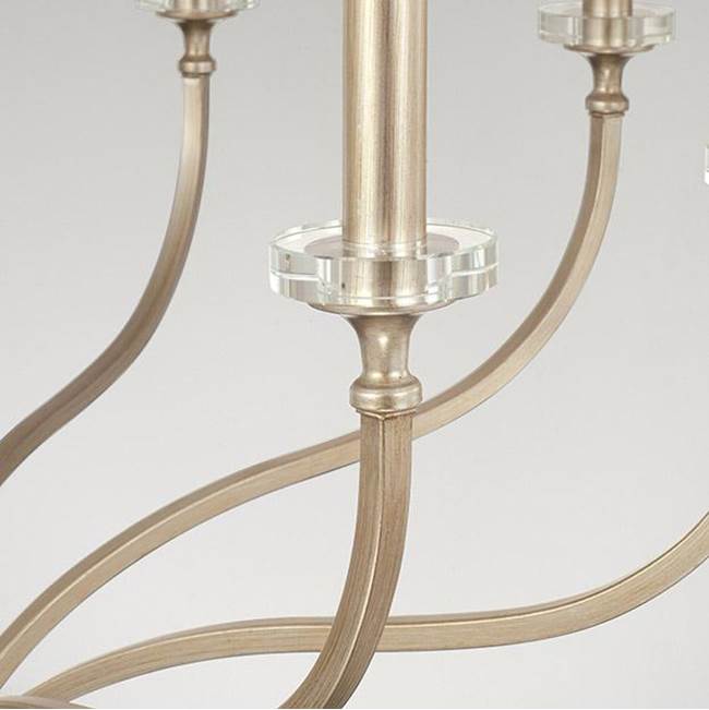 Capital Lighting Breigh 38'' W X 35'' H 8-light Large Chandelier In Brushed Champagne With Acrylic Column And Bobeches