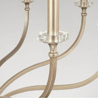 Capital Lighting Breigh 38'' W X 35'' H 8-light Large Chandelier In Brushed Champagne With Acrylic Column And Bobeches