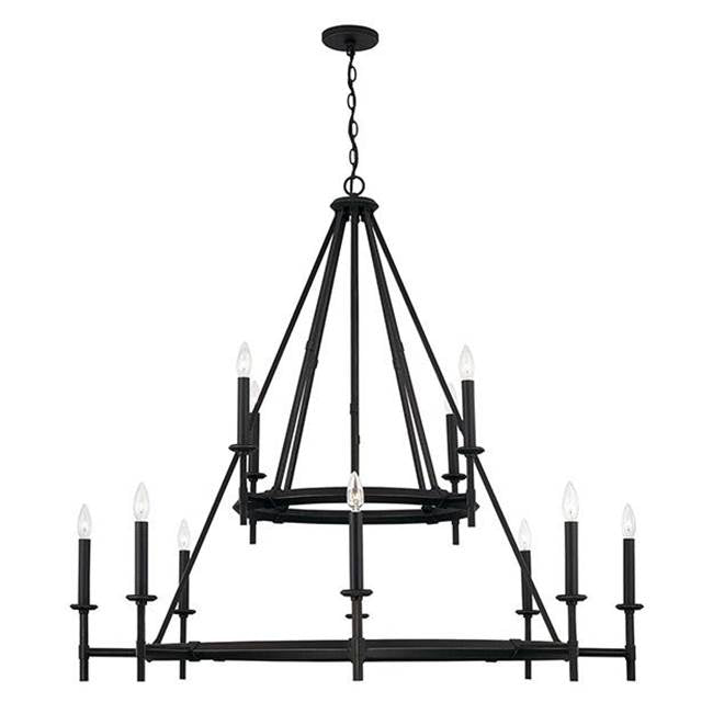 Capital Lighting 445201IH Brushed Black Iron 48'' W X 44'' H 12-light Two-tier Chandelier In Brushed Black Iron Image 1