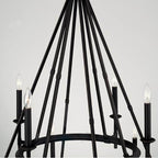 Capital Lighting Ogden 48'' W X 44'' H 12-light Two-tier Chandelier In Brushed Black Iron