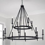 Capital Lighting 445201IH Brushed Black Iron 48'' W X 44'' H 12-light Two-tier Chandelier In Brushed Black Iron Image 2