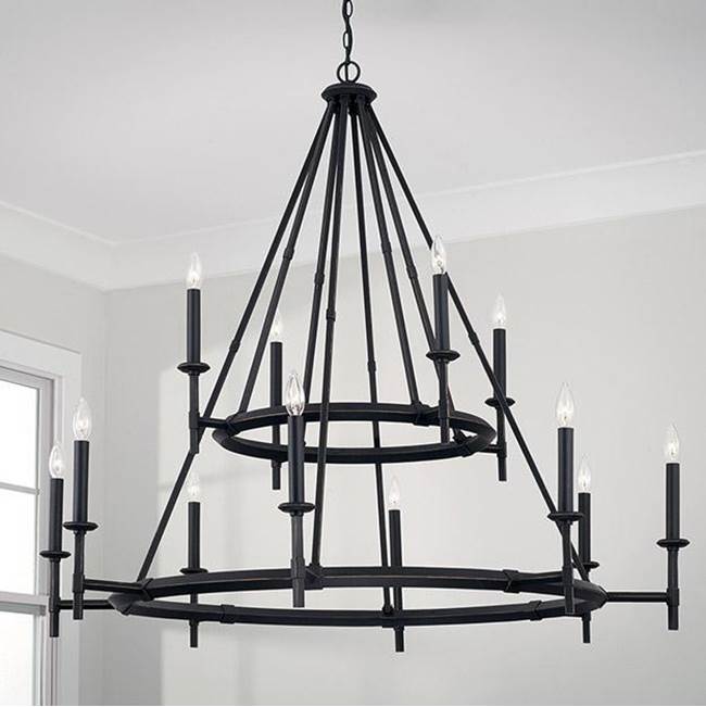 Capital Lighting 445201IH Brushed Black Iron 48'' W X 44'' H 12-light Two-tier Chandelier In Brushed Black Iron Image 2