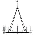 Capital Lighting 445202IH Brushed Black Iron 60'' W X 52'' H 16-light Oversized Wagonwheel Ring Chandelier In Brushed Black Iron Image 1