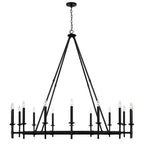Capital Lighting 445202IH Brushed Black Iron 60'' W X 52'' H 16-light Oversized Wagonwheel Ring Chandelier In Brushed Black Iron Image 1