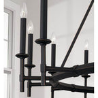 Capital Lighting Ogden 60'' W X 52'' H 16-light Oversized Wagonwheel Ring Chandelier In Brushed Black Iron