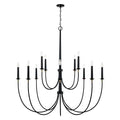 Capital Lighting 445601KB Matte Black,Brass 54'' W X 53'' H 12-light Grand Chandelier In Matte Black With Brass Wrapped Detail Image 1