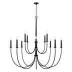 Capital Lighting 445601KB Matte Black,Brass 54'' W X 53'' H 12-light Grand Chandelier In Matte Black With Brass Wrapped Detail Image 1