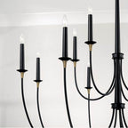 Capital Lighting Amara 54'' W X 53'' H 12-light Grand Chandelier In Matte Black With Brass Wrapped Detail