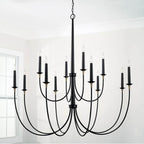 Capital Lighting 445601KB Matte Black,Brass 54'' W X 53'' H 12-light Grand Chandelier In Matte Black With Brass Wrapped Detail Image 2