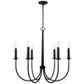 Capital Lighting 445661KB Matte Black,Brass 30.5'' W X 29'' H 6-light Medium Chandelier In Matte Black With Brass Wrapped Detail Image 1