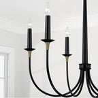 Capital Lighting Amara 30.5'' W X 29'' H 6-light Medium Chandelier In Matte Black With Brass Wrapped Detail
