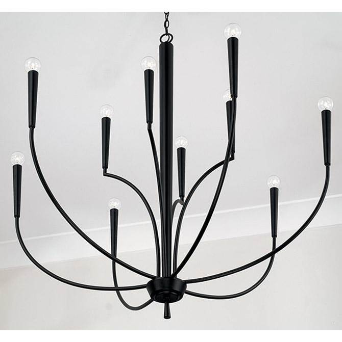 Capital Lighting Holden 40'' W X 43'' H 10-light Large Chandelier In Aged Brass