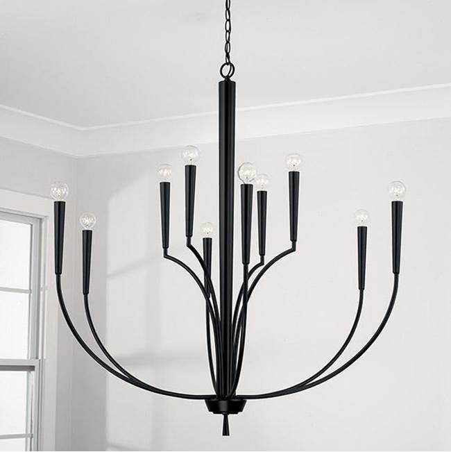 Capital Lighting 445901MB Matte Black 40'' W X 43'' H 10-light Large Chandelier In Matte Black Image 2
