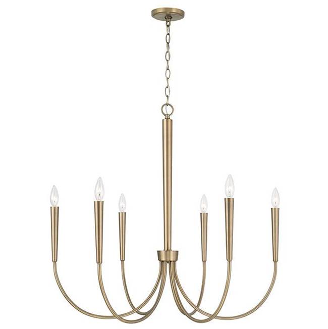 Capital Lighting 445961AD Aged Brass 33'' W X 31'' H 6-light Medium Chandelier In Aged Brass Image 1