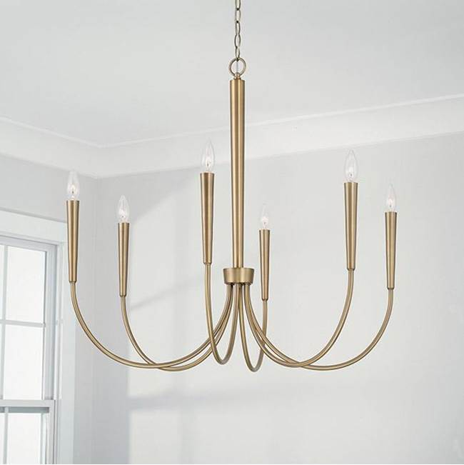 Capital Lighting 445961AD Aged Brass 33'' W X 31'' H 6-light Medium Chandelier In Aged Brass Image 2
