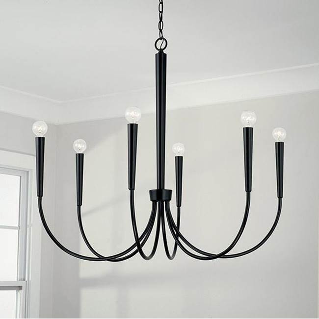 Capital Lighting 445961MB Matte Black 33'' W X 31'' H 6-light Medium Chandelier In Matte Black Image 2