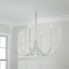 Capital Lighting 445961PN Polished Nickel 33'' W X 31'' H 6-light Medium Chandelier In Polished Nickel Image 2