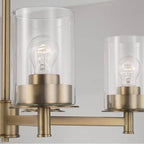 Capital Lighting Mason 26'' W X 23.5'' H 5-light Chandelier In Aged Brass With Clear Glass