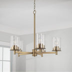 Capital Lighting 446851AD-532 Aged Brass 26'' W X 23.5'' H 5-light Chandelier In Aged Brass With Clear Glass Image 2