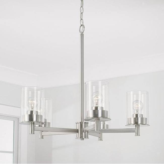 Capital Lighting 446851BN-532 Brushed Nickel 26'' W X 23.5'' H 5-light Chandelier In Brushed Nickel With Clear Glass Image 2