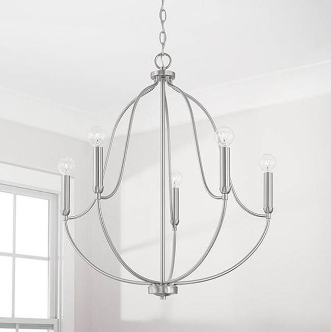 Capital Lighting 447051BN Brushed Nickel 25'' W X 27'' H 5-light Chandelier In Brushed Nickel Image 2