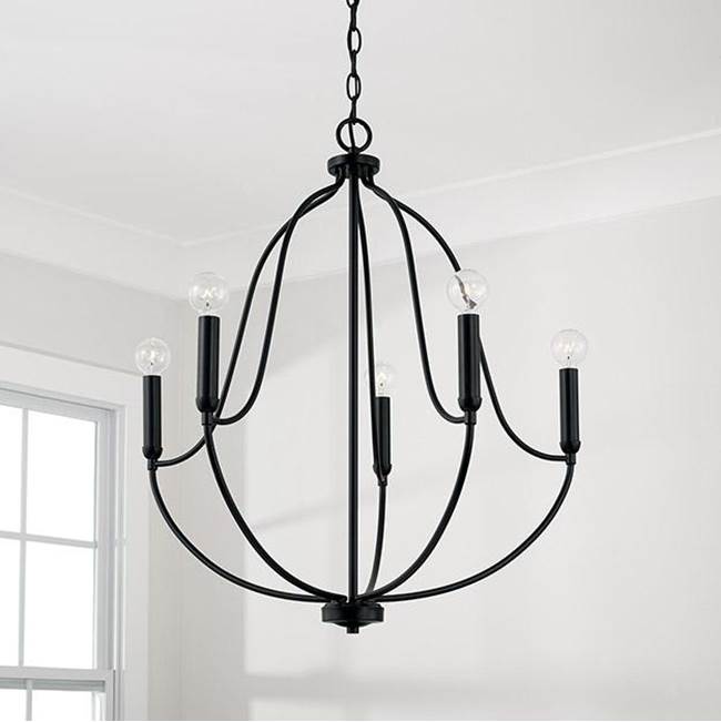 Capital Lighting 447051MB Matte Black 25'' W X 27'' H 5-light Chandelier In Matte Black Image 2