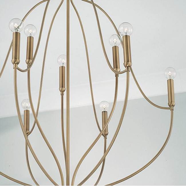 Capital Lighting Madison 32.5'' W X 38'' H 9-light Chandelier In Aged Brass