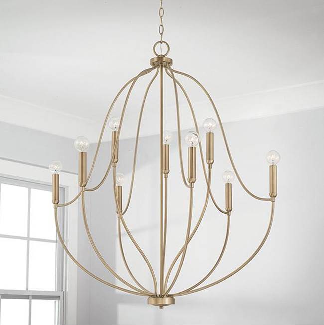 Capital Lighting 447091AD Aged Brass 32.5'' W X 38'' H 9-light Chandelier In Aged Brass Image 2