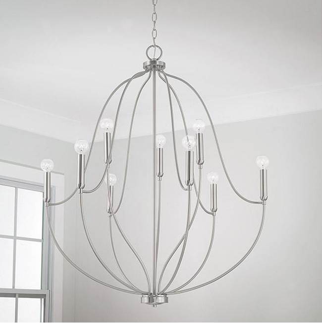 Capital Lighting 447091BN Brushed Nickel 32.5'' W X 38'' H 9-light Chandelier In Brushed Nickel Image 2