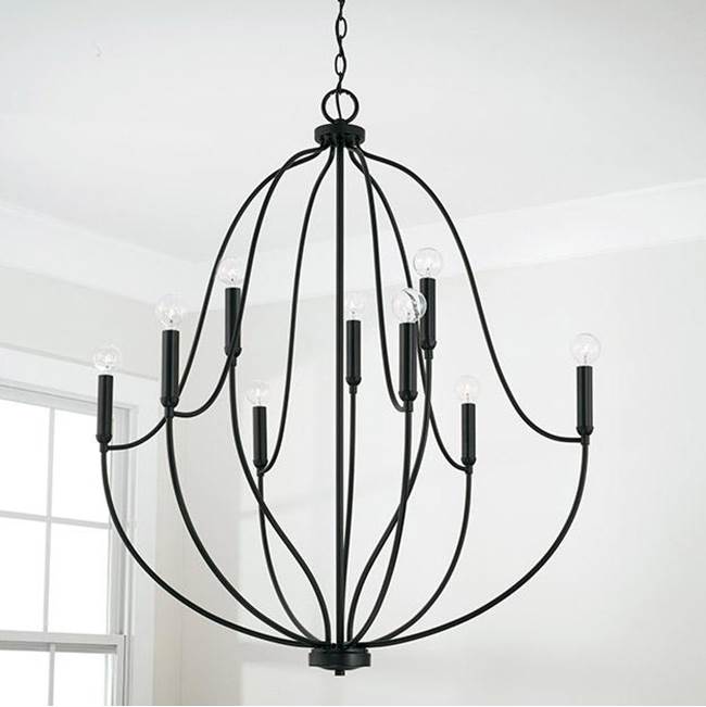 Capital Lighting 447091MB Matte Black 32.5'' W X 38'' H 9-light Chandelier In Matte Black Image 2