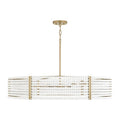 Capital Lighting 447161AP Aged Brass Painted 35'' W X 7'' H 6-light Chandelier In Aged Brass Painted With Painted Wooden Beads Image 1