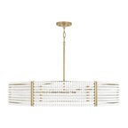 Capital Lighting 447161AP Aged Brass Painted 35'' W X 7'' H 6-light Chandelier In Aged Brass Painted With Painted Wooden Beads Image 1