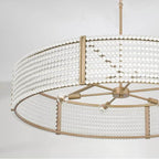 Capital Lighting Brynn 35'' W X 7'' H 6-light Chandelier In Aged Brass Painted With Painted Wooden Beads
