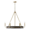 Capital Lighting 447361KR Black Stain,Matte Brass 31''w X 27.25''h 6-light Chandelier In Black Stain Wood And Matte Brass Image 1