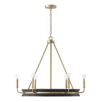 Capital Lighting 447361KR Black Stain,Matte Brass 31''w X 27.25''h 6-light Chandelier In Black Stain Wood And Matte Brass Image 1