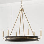 Capital Lighting 447361KR Black Stain,Matte Brass 31''w X 27.25''h 6-light Chandelier In Black Stain Wood And Matte Brass Image 2